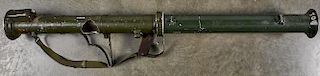 Inert rocket launcher Bazooka, inscribed R.F.I 1969 - Launcher Rocket 3-5 in C, A1630, with wood