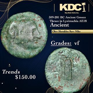 309-281 BC Ancient Greece Thrace in Lysimachia AE18 Ancient Grades vf