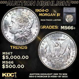 ***Auction Highlight*** 1904-o Morgan Dollar 1 Graded ms66+ By SEGS (fc)