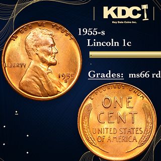 1955-s Lincoln Cent 1c Grades GEM+ Unc RD