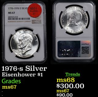 NGC 1976-s Silver Eisenhower Dollar 1 Graded ms67 By NGC