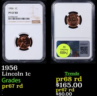 Proof NGC 1956 Lincoln Cent 1c Graded pr67 rd By NGC