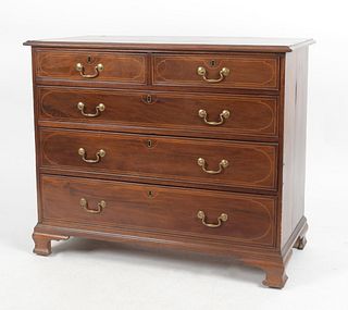 George III String Inlaid Mahogany Chest of Drawers