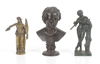 Three Grand Tour Classical Bronze Figures, 19th Century