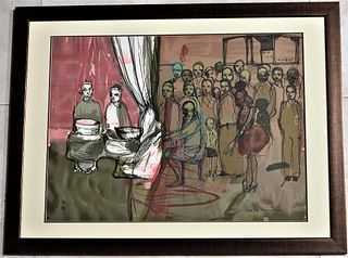 Framed Serigraph by Carlos Quintana signed and numbered 36/80  