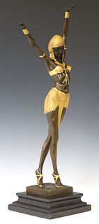 AFTER DEMETRE CHIPARUS ART DECO STYLE BRONZE FIGURE, EGYPTIAN DANCER