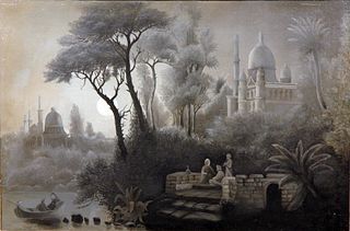 Moorish Scene Oil Canvas