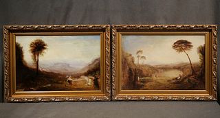 Pair of William Turner Study Oil on canvas  