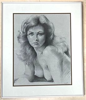 Framed Drawing on Paper signed LEONARD and dated
