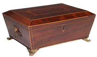 ENGLISH REGENCY PERIOD INLAID ROSEWOOD TABLE BOX