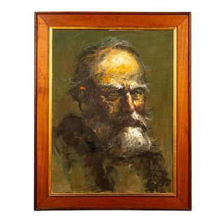 Original Oil on Canvas, Portrait of a Weathered Man, Signed