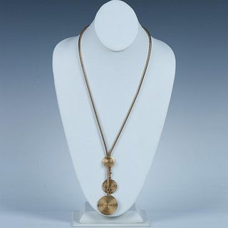 Elegant Gold Metal Lariat Necklace