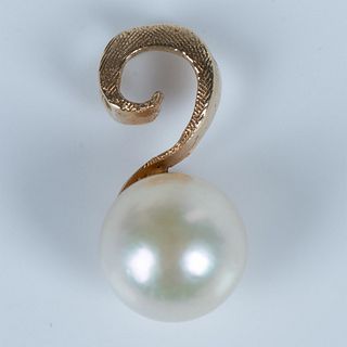 Petite 14K Gold and Pearl Pendant