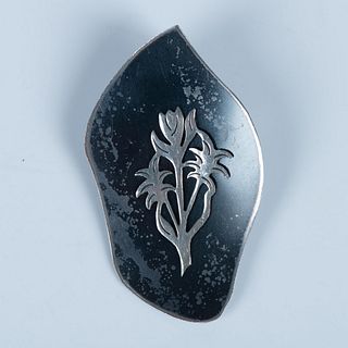 Israeli Sterling Silver Floral Brooch Pendant