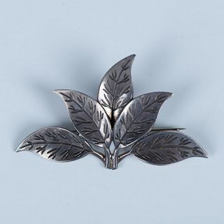 David Andersen Norway Sterling Silver Leaf Brooch