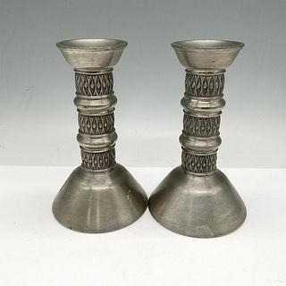 Pair of Amistad Pewter Candlestick Holders