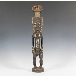 Wooden Tribal Figure with Mask