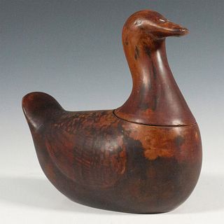 Vintage Chinese Papier Mache Lacquered Duck Box