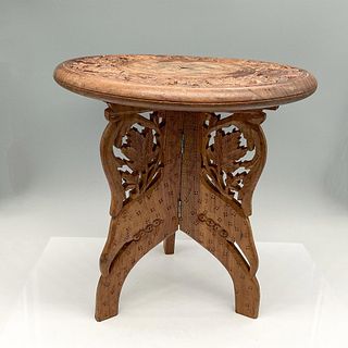 2pc Cambodian Carved Wood Footstool