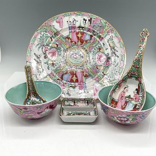 6pc Japanese Porcelain Ware, Rose Medallion
