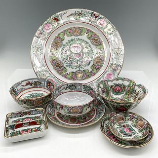 8pc Vintage Y.T. Japanese Porcelain Ware, Famille Rose