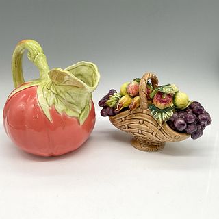 2pc The Heldon Group Ceramic Pitcher + Fruit Basket