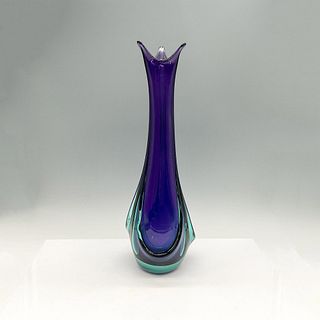Modern Hand-Blown Art Glass Vase, Signed