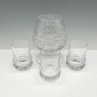 4pc Crystal Glasses, Tyrone Brandy Glass + Rosenthal Shot Glasses