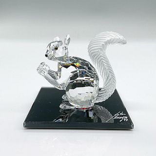 Swarovski Crystal Figurine, SCS Members Squirrel + Base