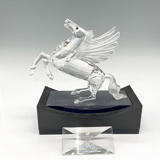 3pc Swarovski SCS Crystal Figurine, Pegasus, Plaque + Stand