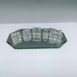 6pc Swarovski Crystal Train Set Figurines + Mirror Base