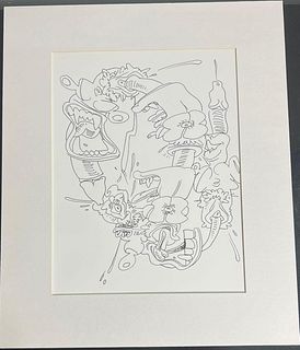 INK on Paper signed TOMAS ESSON (1963) CUBAN with COA from de artist. 