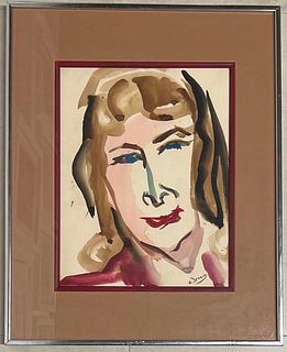 Framed watercolor on paper signed Andre Derain   (1880-1954)