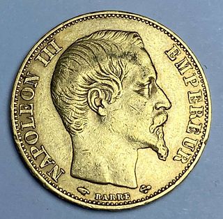 1857-A France Gold 20 Francs .1867 ozt Agw