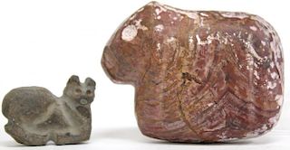 2 Carved Animal-Form Amulets
