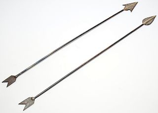 2 19th C. Indo-Persian Damascene Steel Arrows