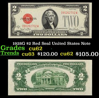 1928G $2 Red Seal United States Note Grades Select CU