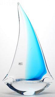 Marco Rubelli Murano Glass Sailboat Sculpture