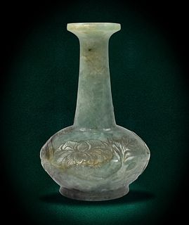 Chinese Jadeite Carved Vase, Qing Dynasty