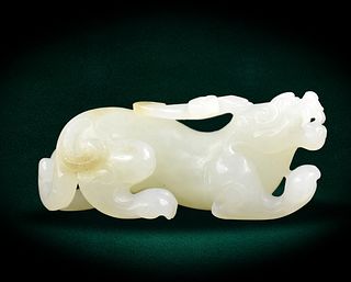 Chinese Jade Carved Kirin Beast, Qing Dynasty