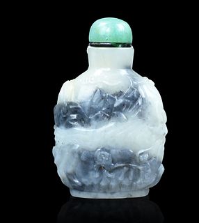 Chinese Jade Carved Snuff Bottle, Qing Dynasty