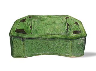 Chinese Cizhou Ware Green Glazed Pillow, Song D.