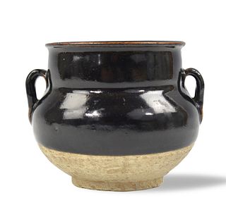Chinese Henan Black Gazed Jar, Yuan Dynasty
