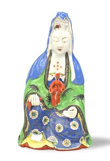 Chinese Famille Rose Guanyin Figure, 18th C.