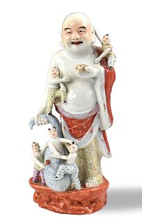 Chinese Famille Rose Laughing Buddha Figure,ROC P.