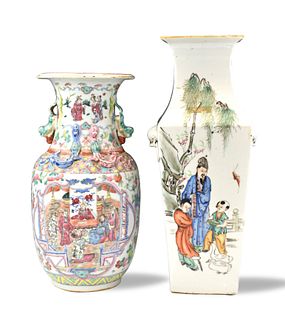 2 Chinese Famille Rose Vases, 19/20th C.