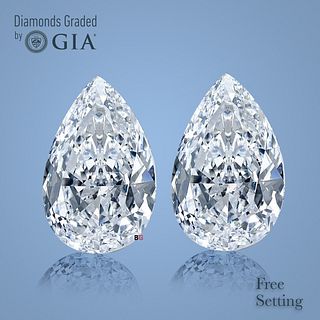 4.02 carat diamond pair, Pear cut Diamonds GIA Graded 1) 2.01 ct, Color G, VS1 2) 2.01 ct, Color G, VS2. Appraised Value: $135,500 