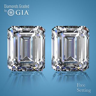 10.04 carat diamond pair, Emerald cut Diamonds GIA Graded 1) 5.02 ct, Color H, VVS2 2) 5.02 ct, Color H, VS1. Appraised Value: $934,900 