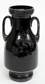 Deep Red Glass Urn Form Vase