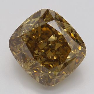 2.52 ct, Natural Fancy Deep Brown Yellow Even Color, VVS1, Type IIA Cushion cut Diamond (GIA Graded), Appraised Value: $32,900 
